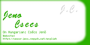 jeno csecs business card