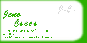 jeno csecs business card